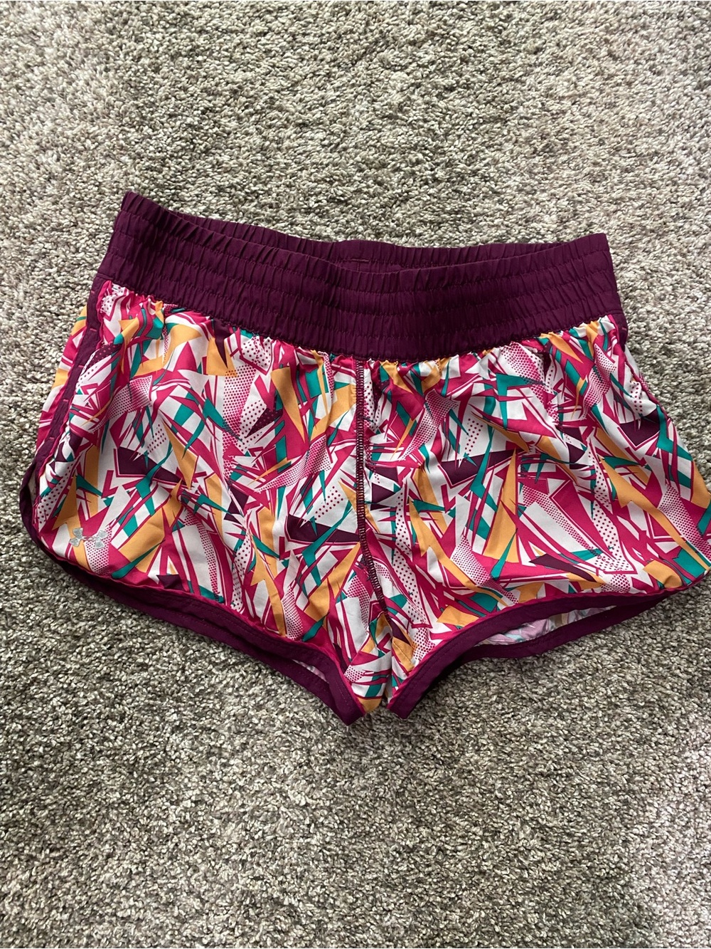 Under Armour Maroon Geometric Race Day Shorts